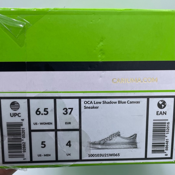 Cariuma unisex oca low shadow blue canvas sneakers Size 6.5Women 5Mens - Picture 13 of 14